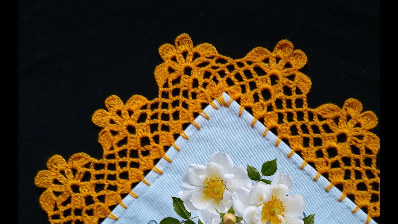 Realiza esta puntilla num 707, para servilletas y de una vuelta.#videos #fypシ゚ #crochet #arte
