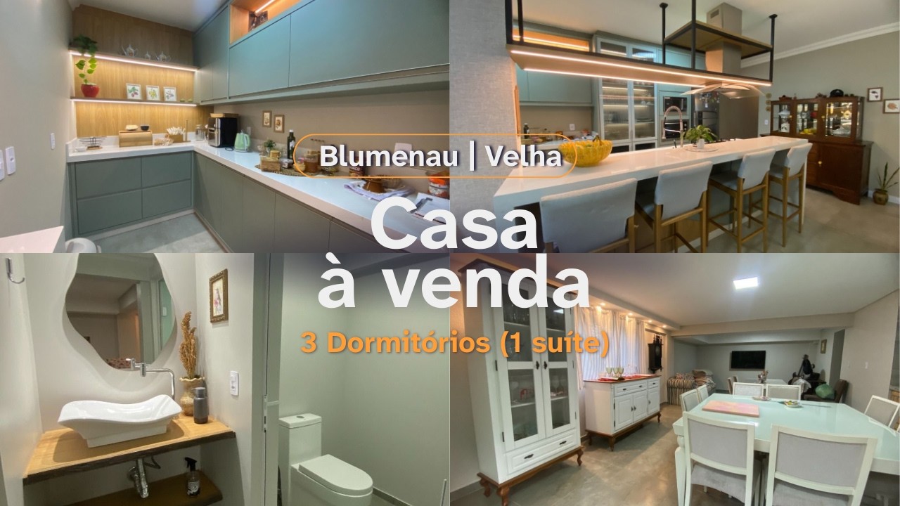 Casa à venda com 3 dormitórios (1 suíte), 183m² no bairro Velha em Blumenau/SC