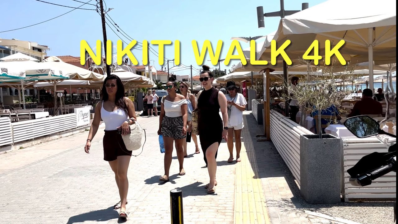 NIKITI BEACH WALKING TOUR 4K - SITHONIA HALKIDIKI GREECE #nikiti #halkidiki #greece #beach #4k
