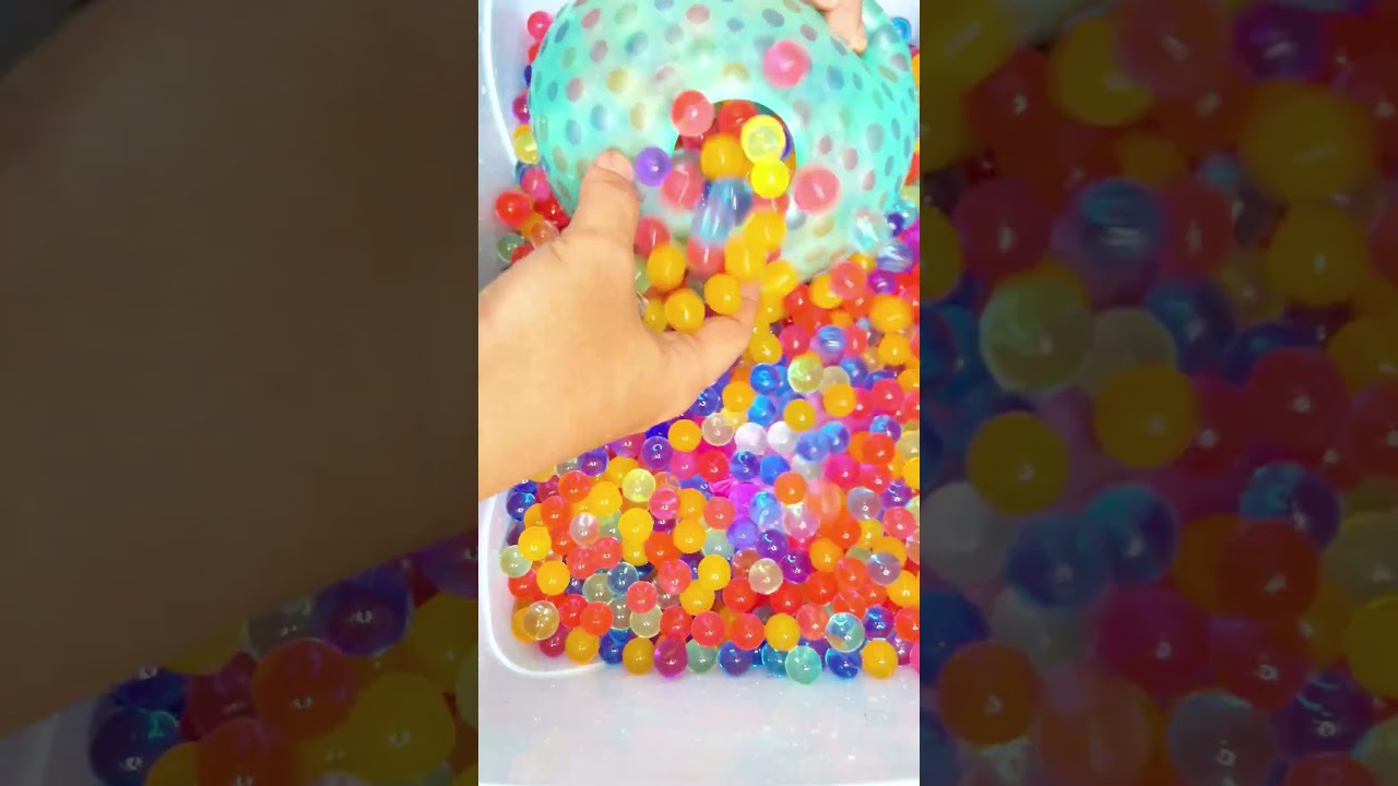 PopfinityASMR Blue 🔵 Yellow 💛 Green 🟢 Pink 💗 Balloon Popping with Orbeez Burst!