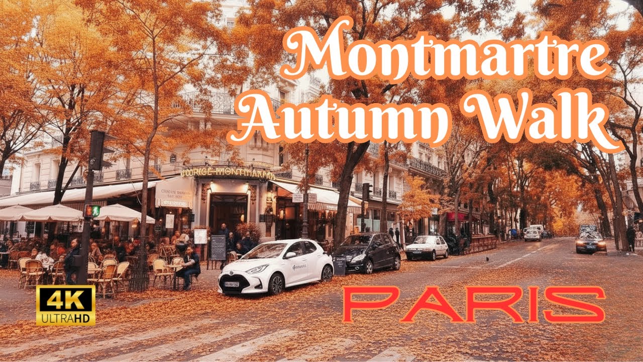 [4K] Experience the Magic of Autumn in Paris | Montmartre Walking Tour with Falling Leaves 🍃