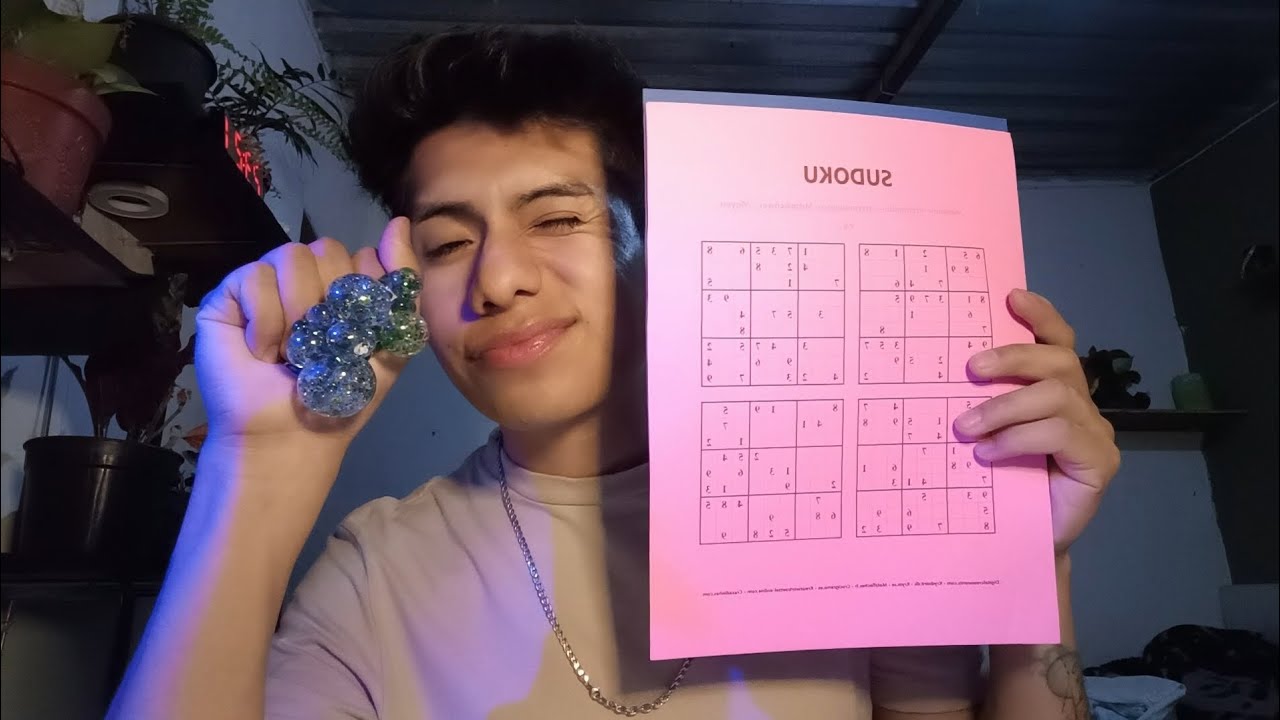 ASMR contestado sudoku ✏️🔢|| Con este vídeo duermes si o si 😴✨|| Susurros, triggers 