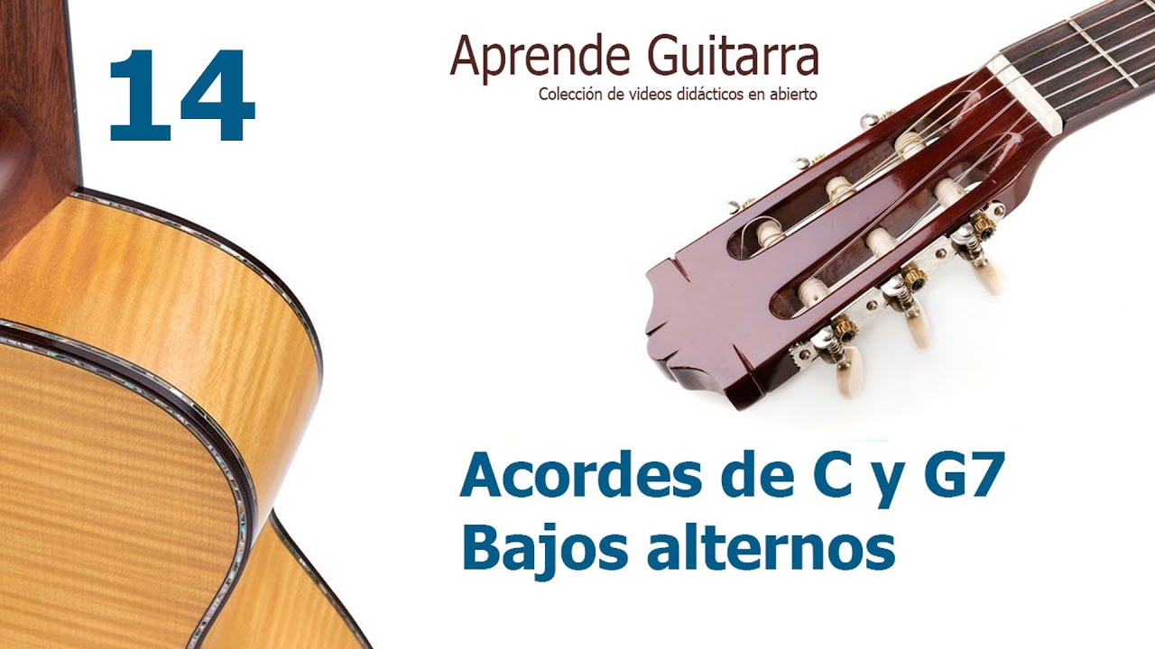 Aprende Guitarra 14 - Acordes de C y G7 - Bajos Alternos