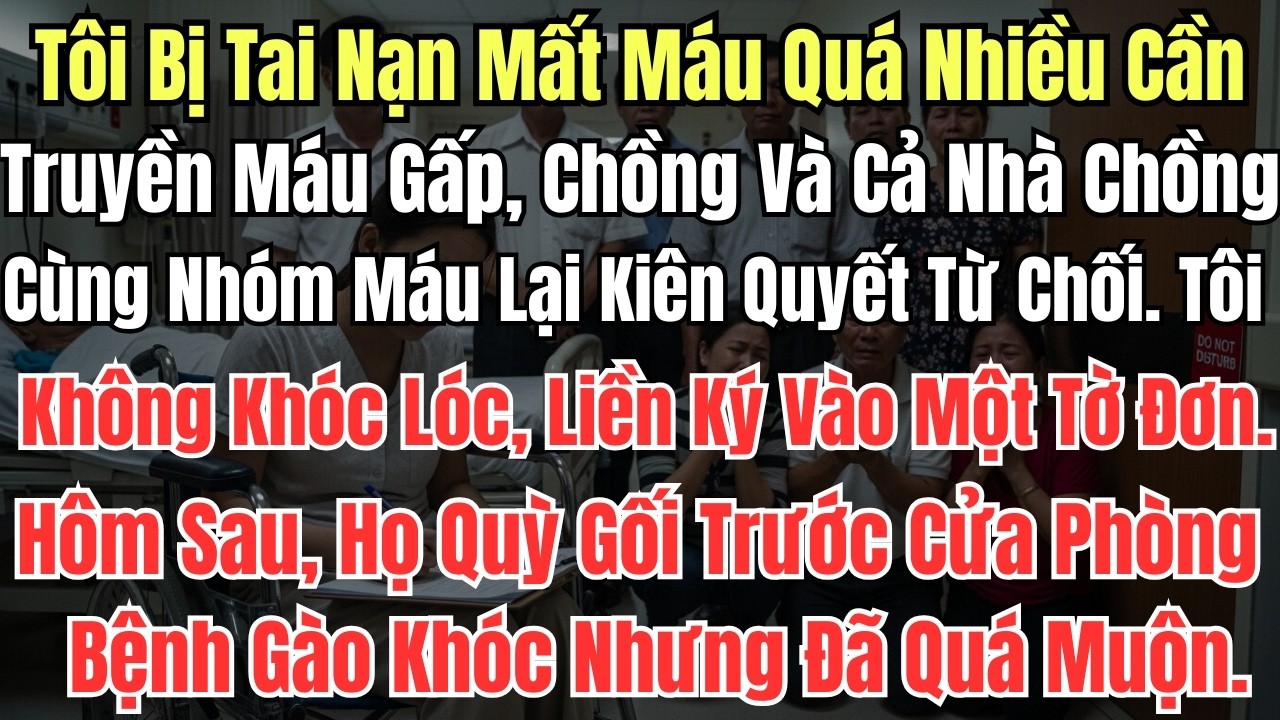Tôi Bị Tai Nạn Mất Máu Quá Nhiều Cần Truyền Máu Gấp, Chồng Và Cả Nhà Chồng Cùng Nhóm Máu Lại Kiên Qu