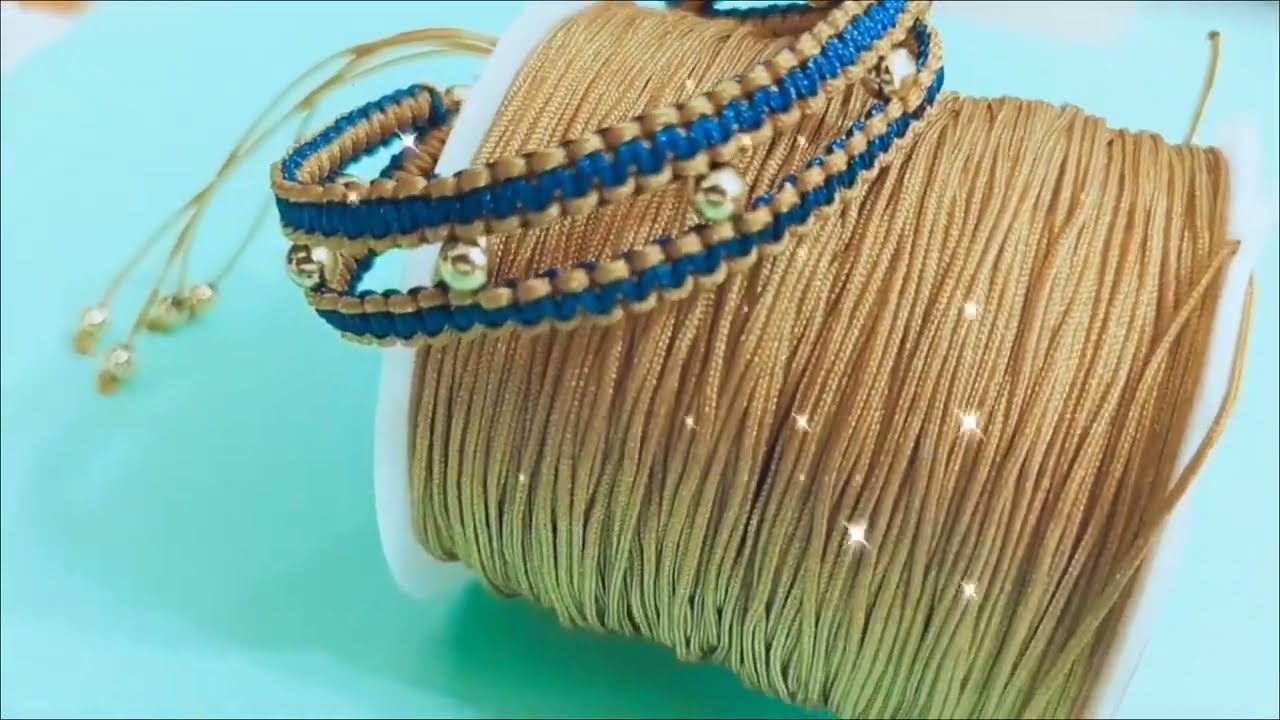 Como hacer una Pulsera nudo plano doble  en macrame💚Gana dinero