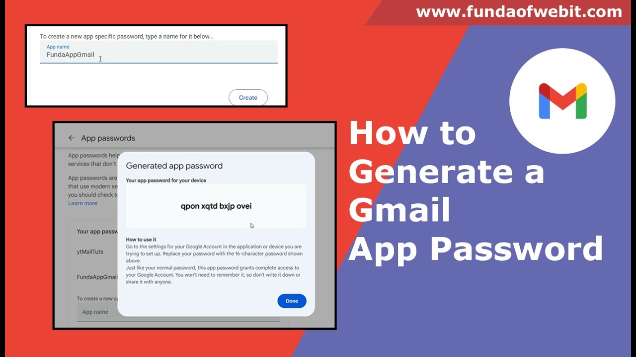 How to generate or create app password in Gmail account - 2024