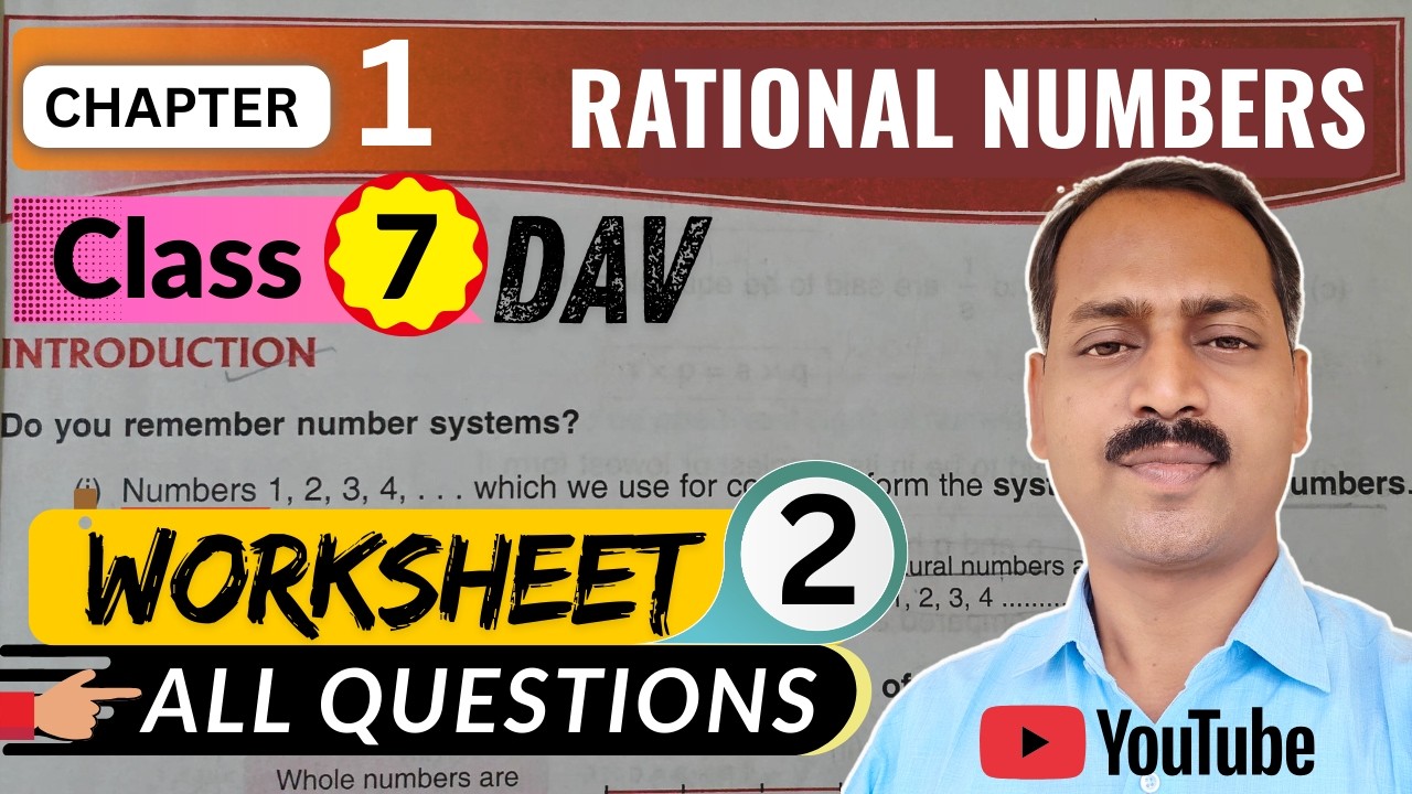 DAV Class 7 maths chapter 1 worksheet 2 all questions solved