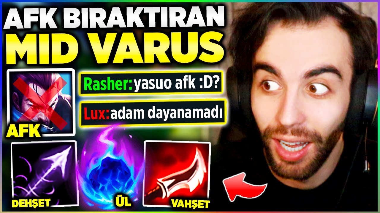 YASUO'LARA ÖLÜÜM!! ATTIĞIM Q'DAN TEK YİYİNCE AFK KALDI!! MID VARUS OYNANIŞ | Rasher