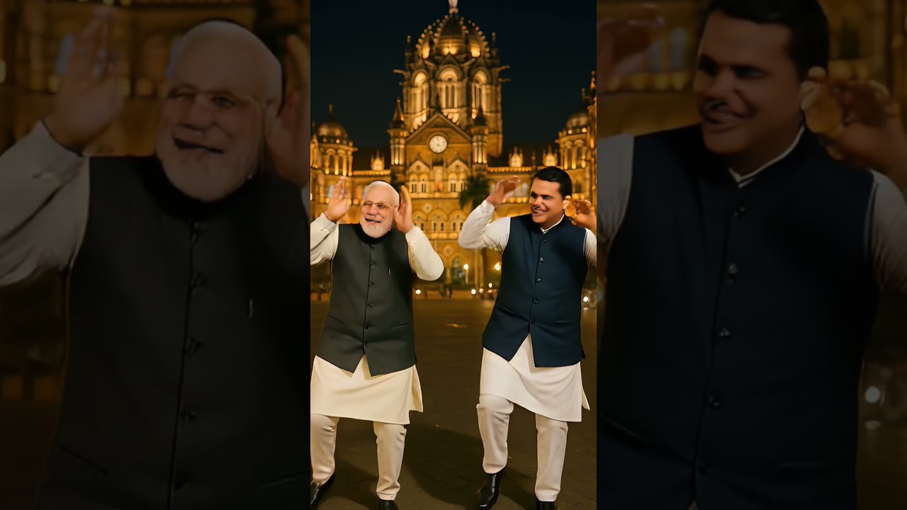 Shri mant modi ji with Devendra fadnvis #animated #modi #fadnvis