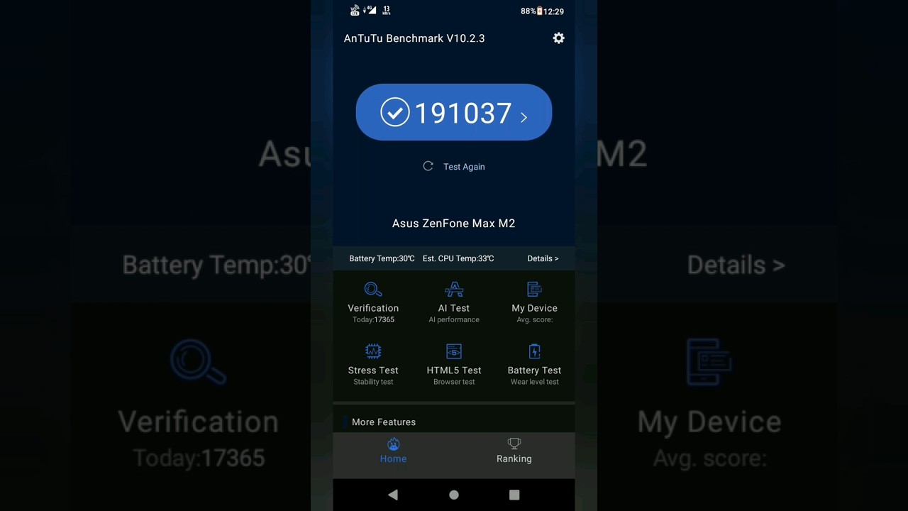 Asus Zenfone max M2 4gb 64gb snapdragon 632 Antutu benchmark test in 2024 