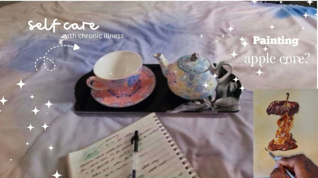 Self care when chronically ill? ❣  sketchbook Paint with me || a cozy art vlog ||