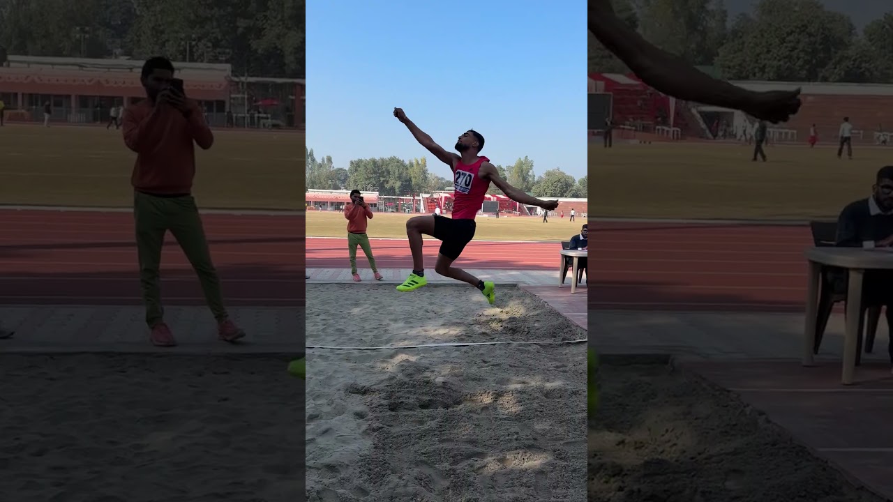 Long jump men all India university game 