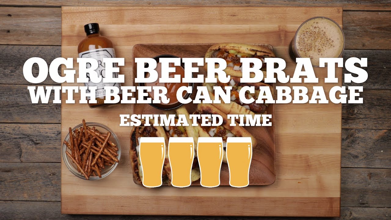 Ogre Beer Brats w/ Beer Can Cabbage Recipe - Episode 8