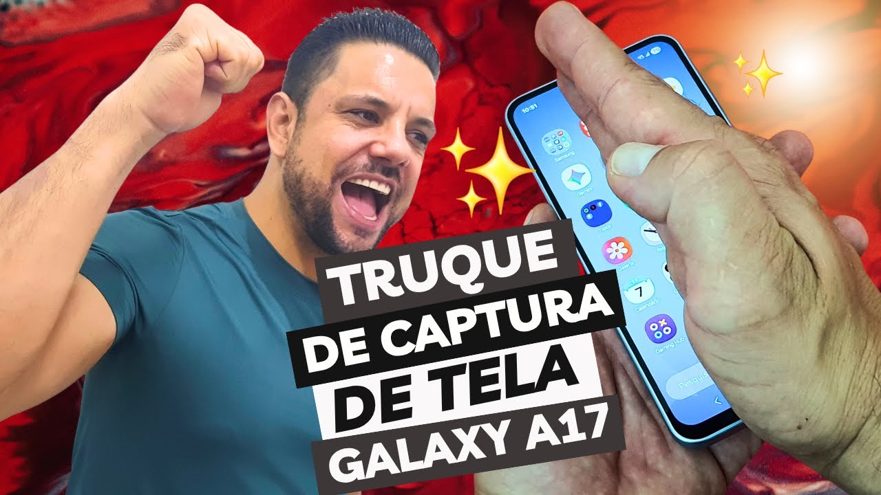 TRUQUE ESSENCIAL! 🤚 Como TIRAR PRINT de Tela no Samsung A17 com a Lateral da Mão