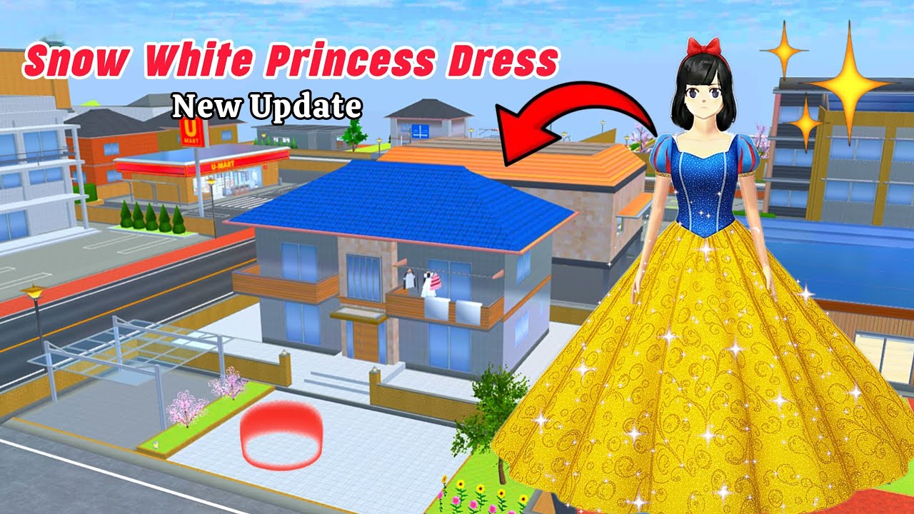 How to Create a Snow White Princess Dress 💙💛 | New Outfit Unlocked in Sakura School Simulator 🎀 #fyp
