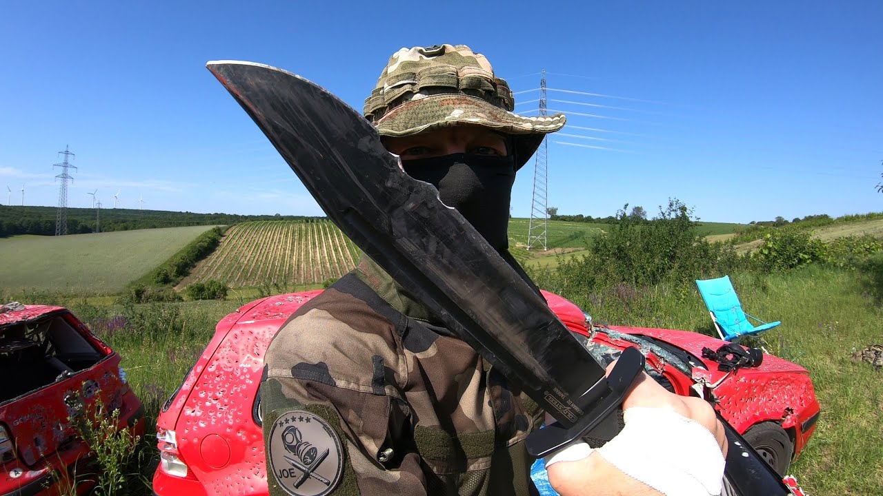 COLD STEEL LEATHERNECK BOWIE KNIFE- D2 STEEL - DESTRUCTION TEST - UNTIL IT BREAKS @csknives