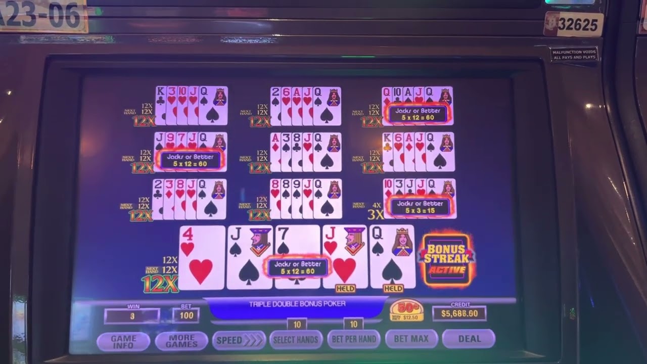 BEST BONUS STREAK EVER!! 10 times play $50 spin video poker high limit TRIPLE DOUBLE @TeddySanDiego