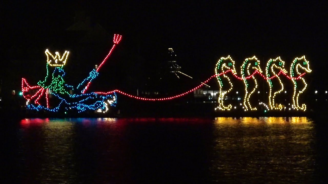 Electrical Water Pageant 2021 from Disney's Polynesian Village Resort Beach - Walt Disney World