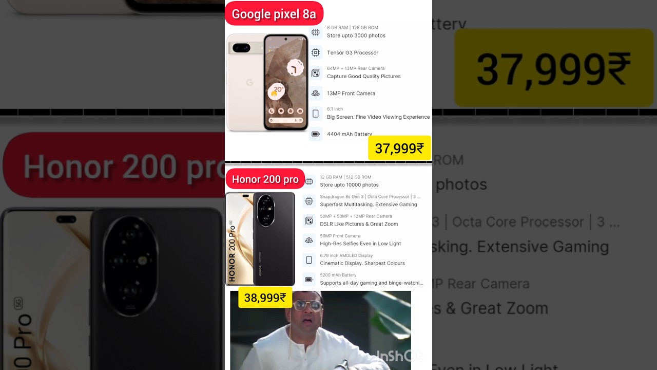 New mobile launch 2025😱||GOOGLE PIXEL 8A VS HONOR 200PRO|| 