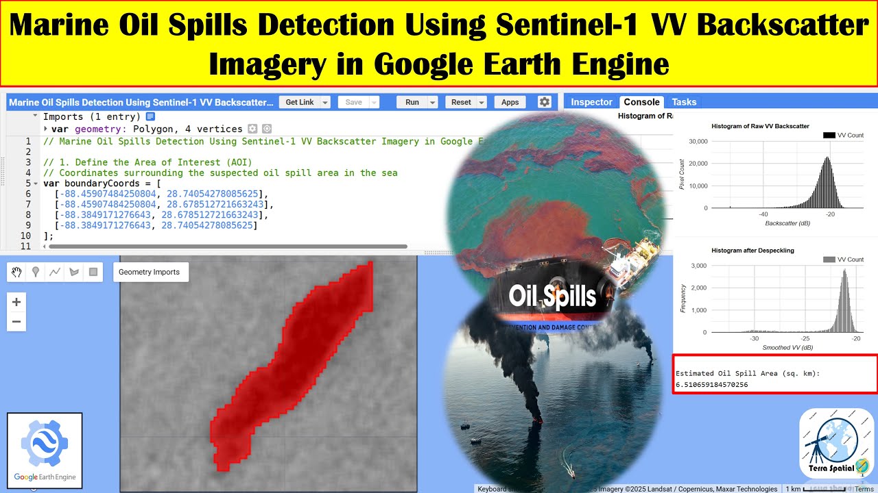 Marine Oil Spills Detection Using Sentinel-1 VV Backscatter Imagery in Google Earth Engine