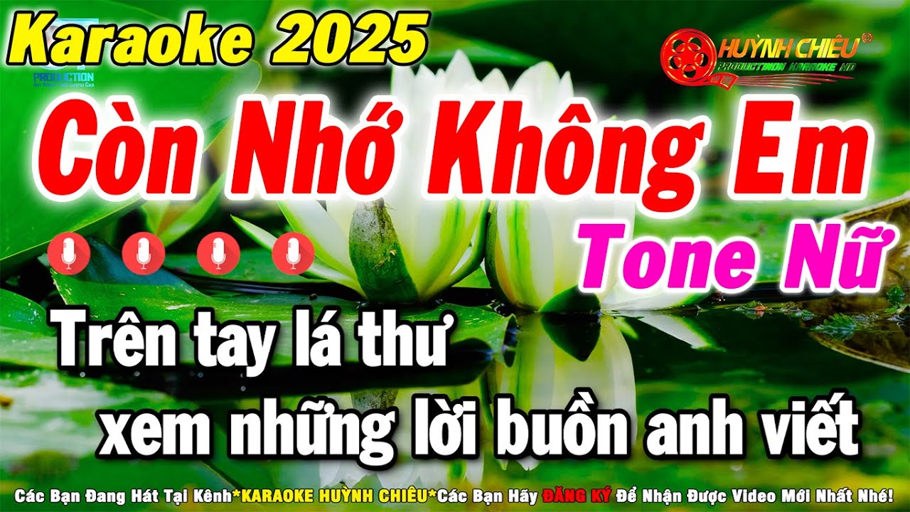 Karaoke Còn Nhớ Không Em Tone Nữ Nhạc Sống Dễ Hát || Huỳnh Chiêu