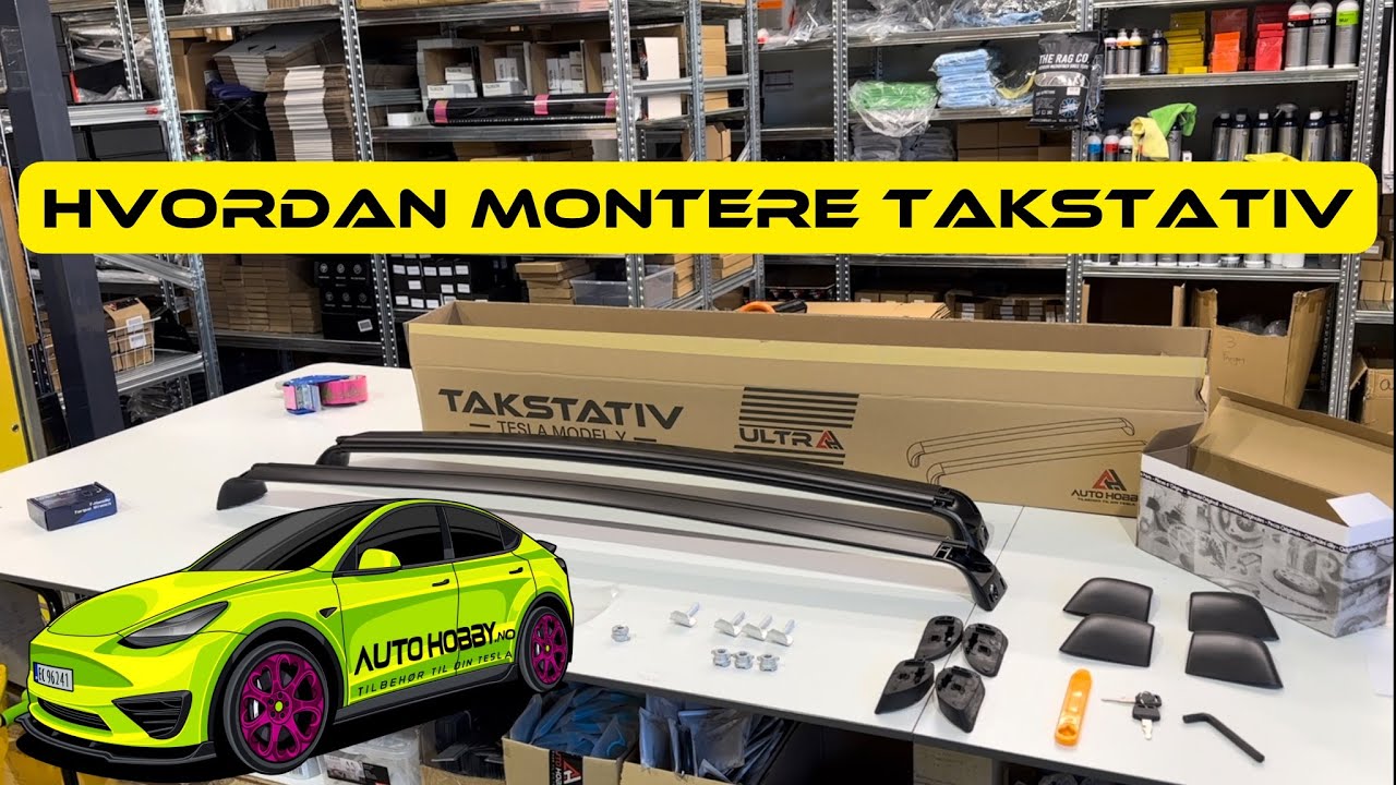 Hvordan montere takstativ - Tesla Model Y (How to install a roof rack on Model Y)
