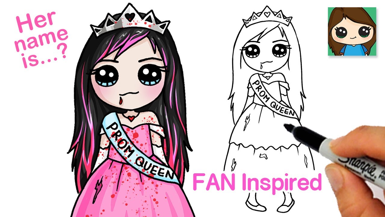 How to Draw a Zombie Prom Queen Cute Girl | FAN Inspired