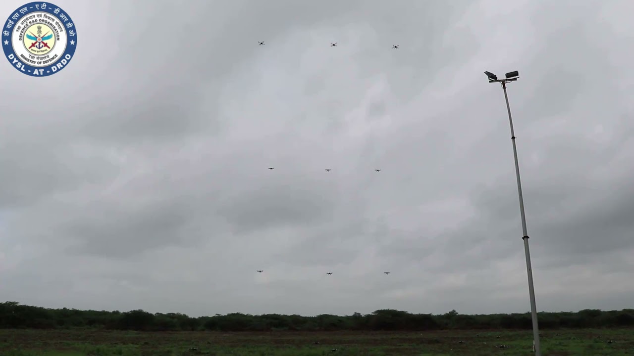 DRDO showcased Drone Swarm in attack formation