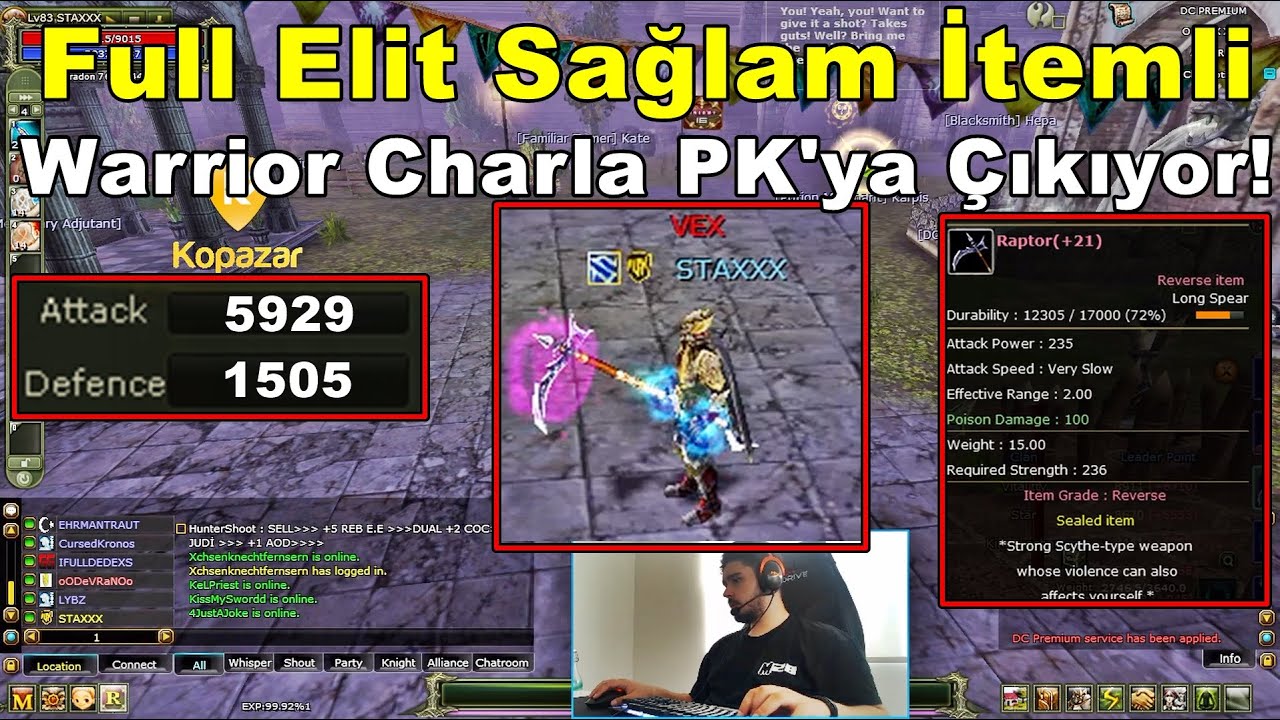 Deluxa | 5900 AP'li Full İtem Elit Warrior Charla PK'ya Çıkıyor! | Knight Online