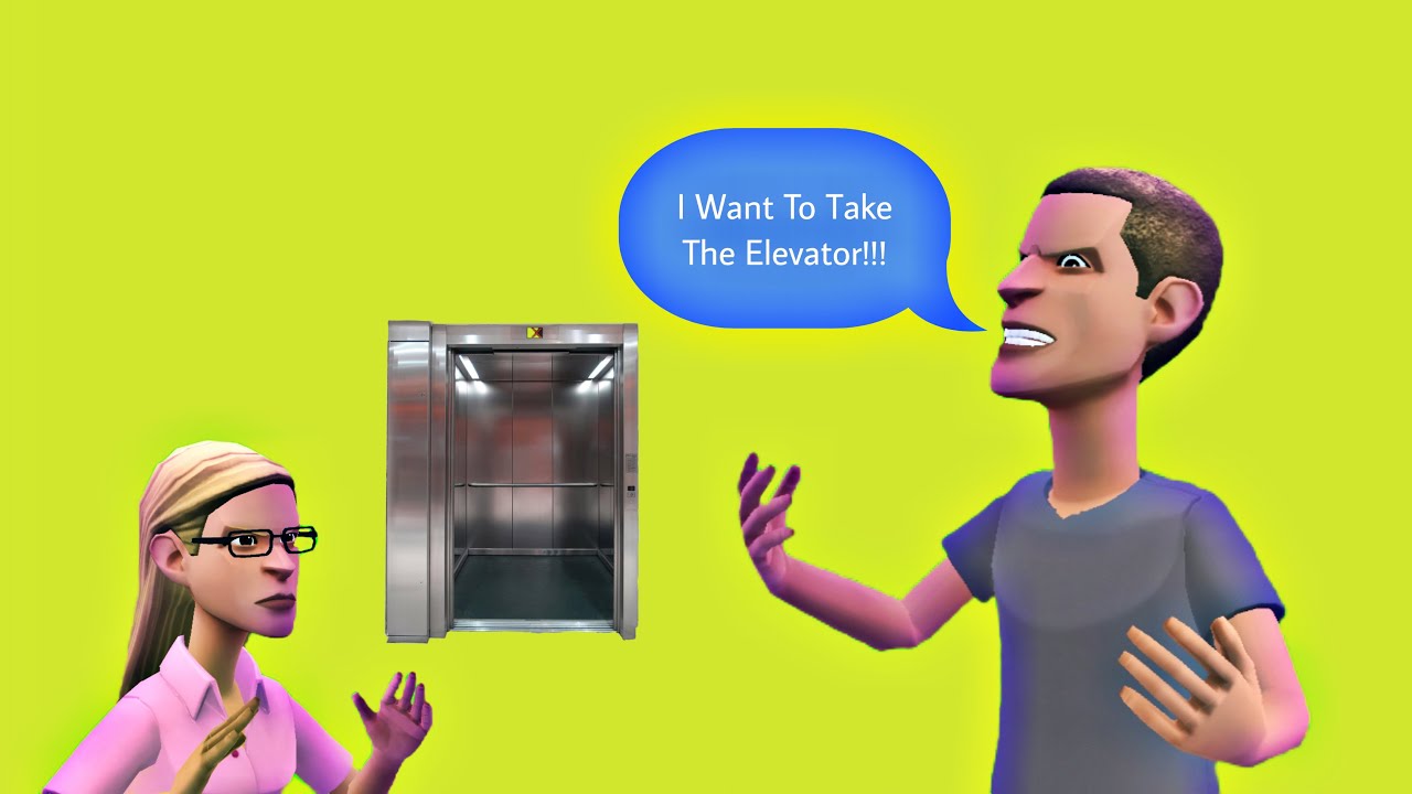 Childish Dad Wants To Take The Elevator