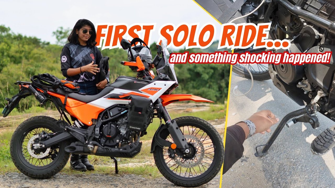 First Solo Ride. I was NOT ready for what happened | KTM 390 Adventure #bikergirl #ktm390adventure