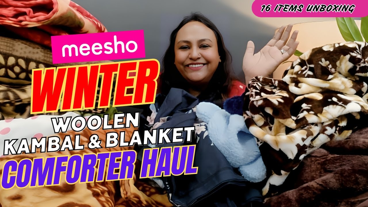 Meesho Winter Haul | 16 Affordable Winter Woolen Kambal Blanket & Comforter Haul #meeshowinterhaul