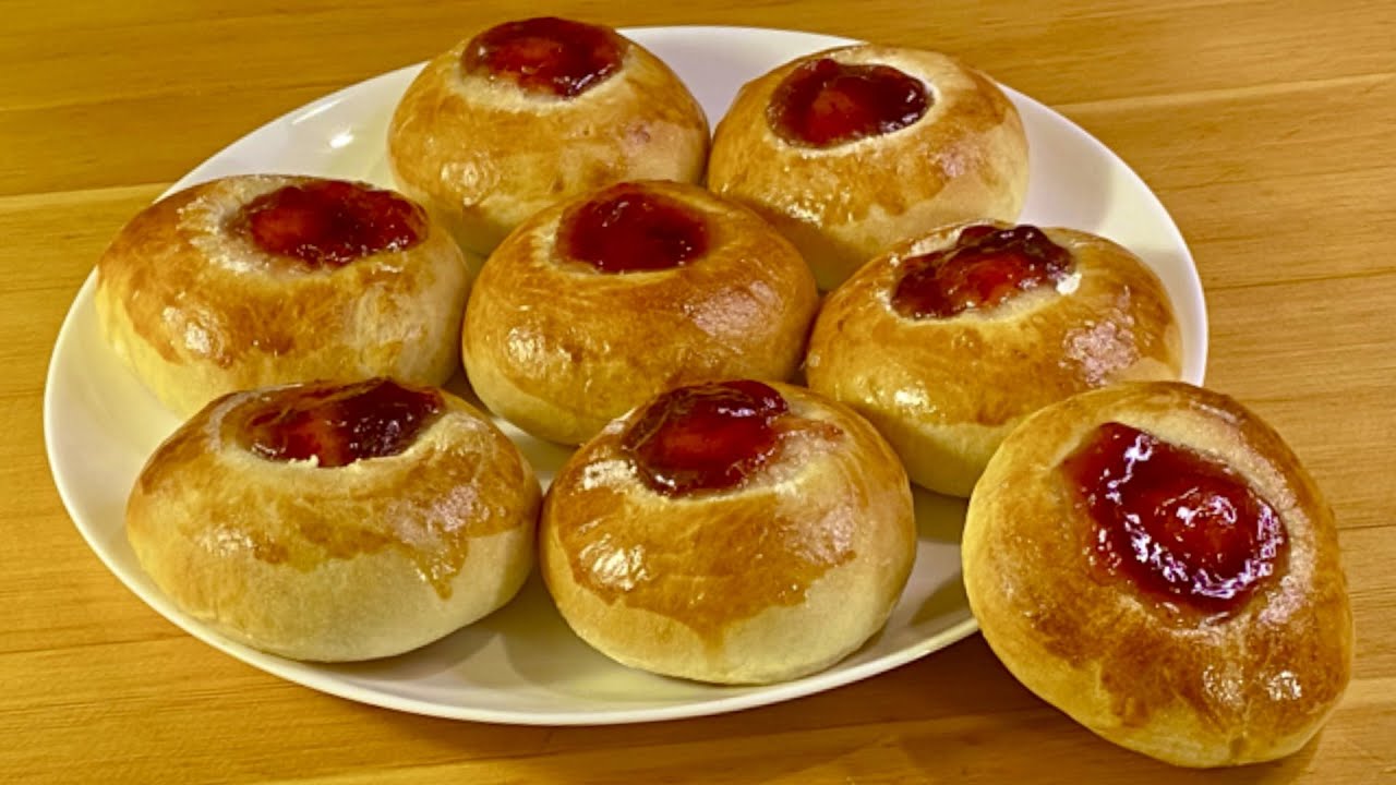 How to make sweet buns | Fluffy yummy milk buns filled with strawberry jam