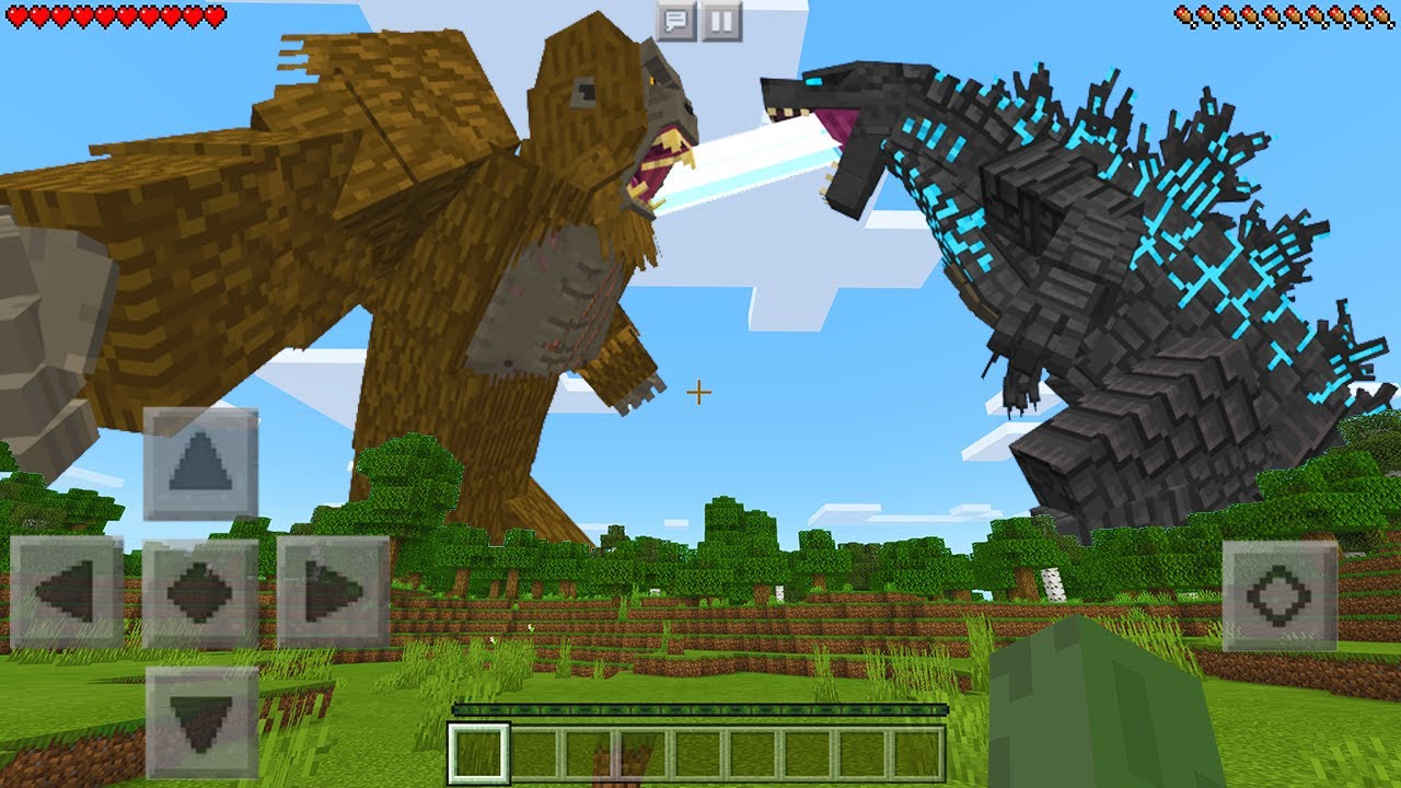 Я нашел ГОДЗИЛЛУ против КИНГ-КОНГА в Minecraft Pocket Edition...