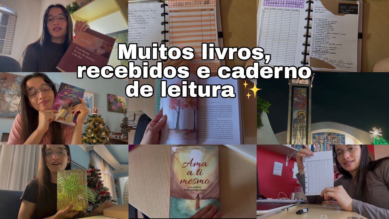Vlog natalino, recebidos, caderno de leitura, o que estou lendo..