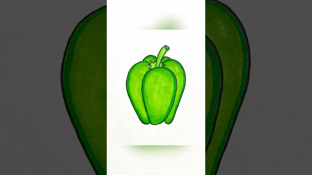 How to draw a capsicum | Easy vegetable drawing for kids #simple #artforkids #learn #kidsvideo #diy