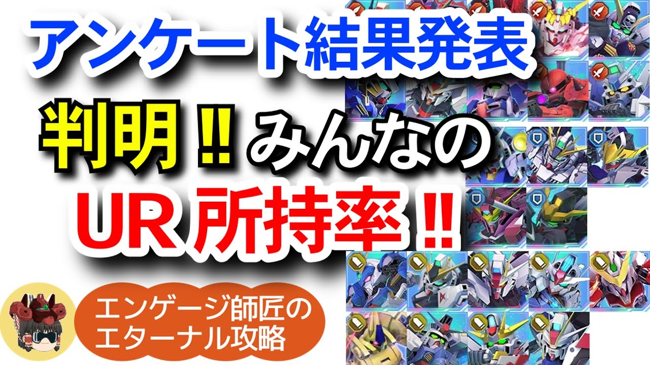 URユニット所持率調査結果発表！みんながURを何体持っているか判明！！＜エンゲージ師匠のジージェネエターナル攻略＞