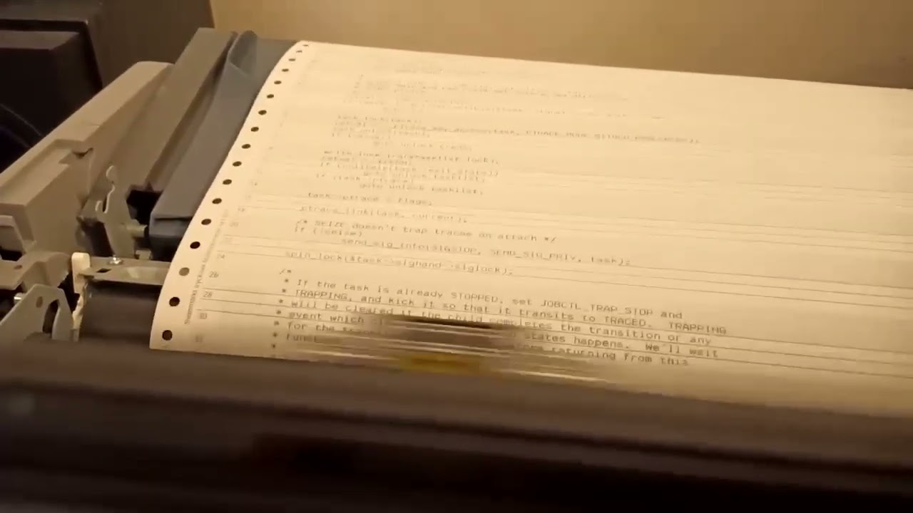 Printing ptrace.c on a dot-matrix printer