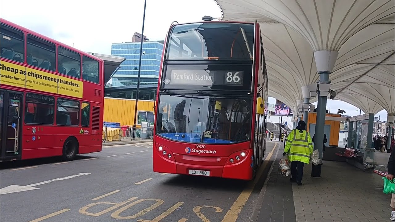 Full Journey + Diversion London Route 86 Stratford to Romford Station LX11BKO 19820 Stagecoach E400