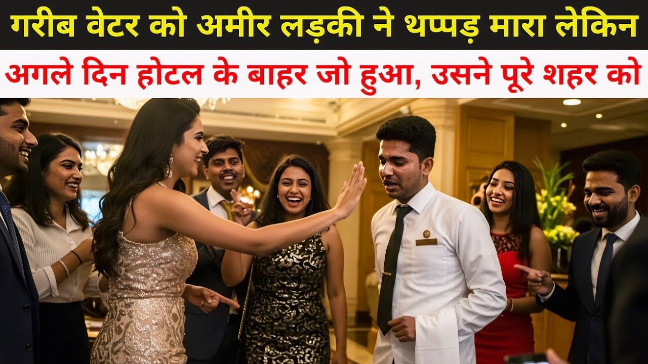 गरीब वेटर को अमीर लड़की ने थप्पड़ मारा लेकिनअगले दिन होटल के बाहर जो हुआ, उसने heartuching story 
