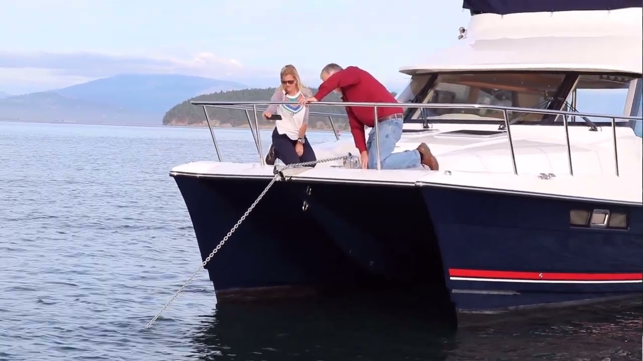 Aspen C120 Power Catamaran - Retrieving the Anchor