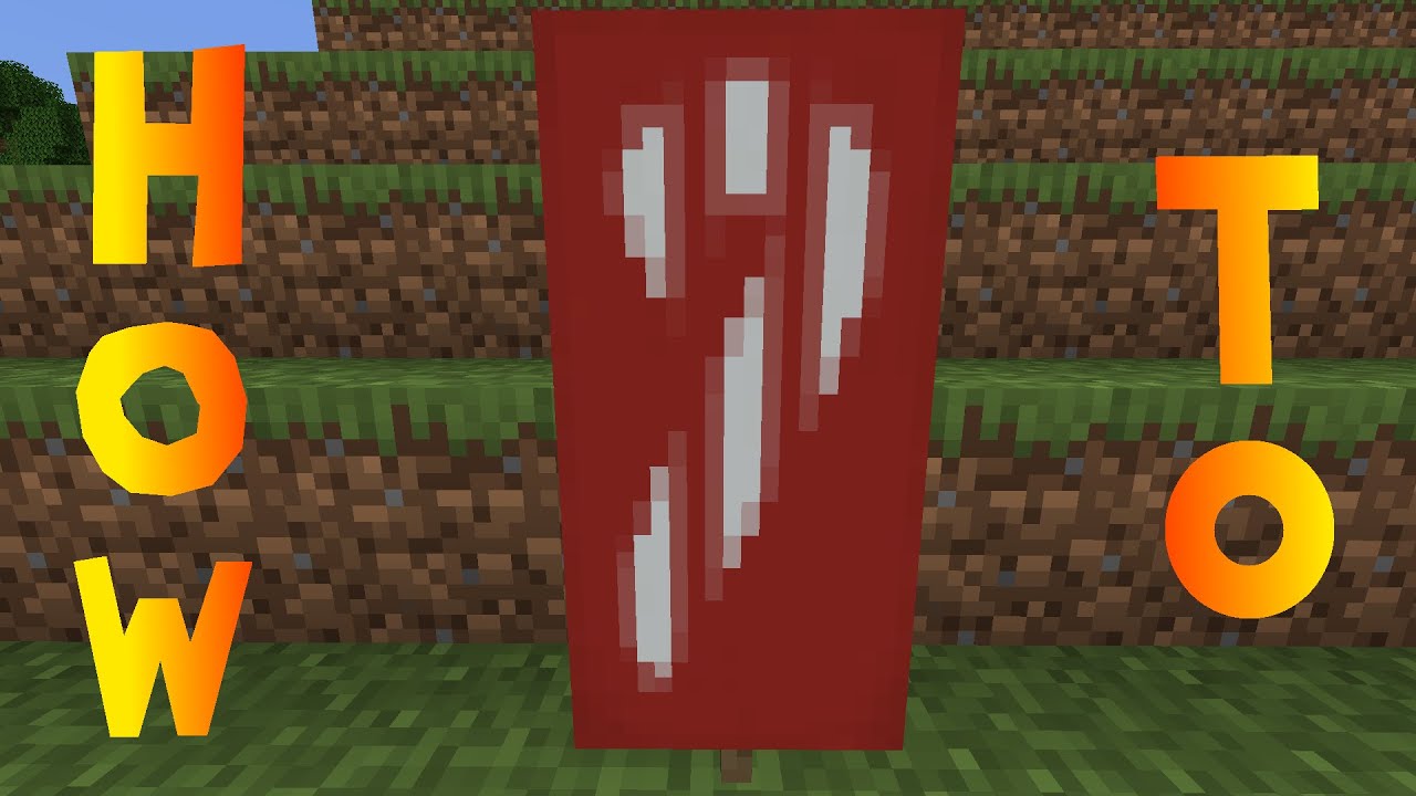 Minecraft: How to Make a Candy Cane Christmas Banner - Tutorial