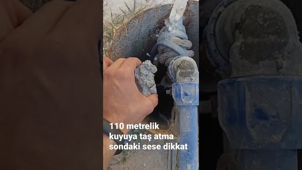 110 metrelik kuyuya taş atma sonda &ccedil;ıkan sese dikkat #kuyu #su #sondaj