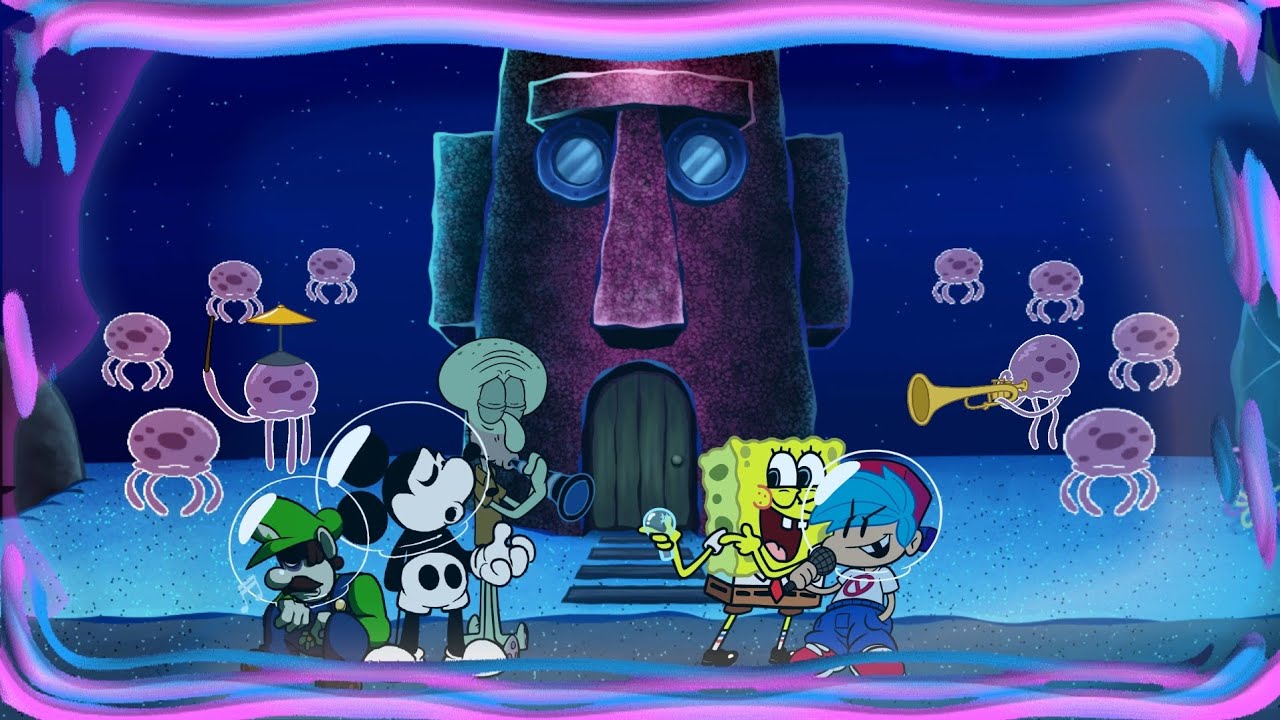 Fnf Humiliation V3 ft. ( Squidward, WI Mouse, Beta Luigi, SpongeBob and Bf )