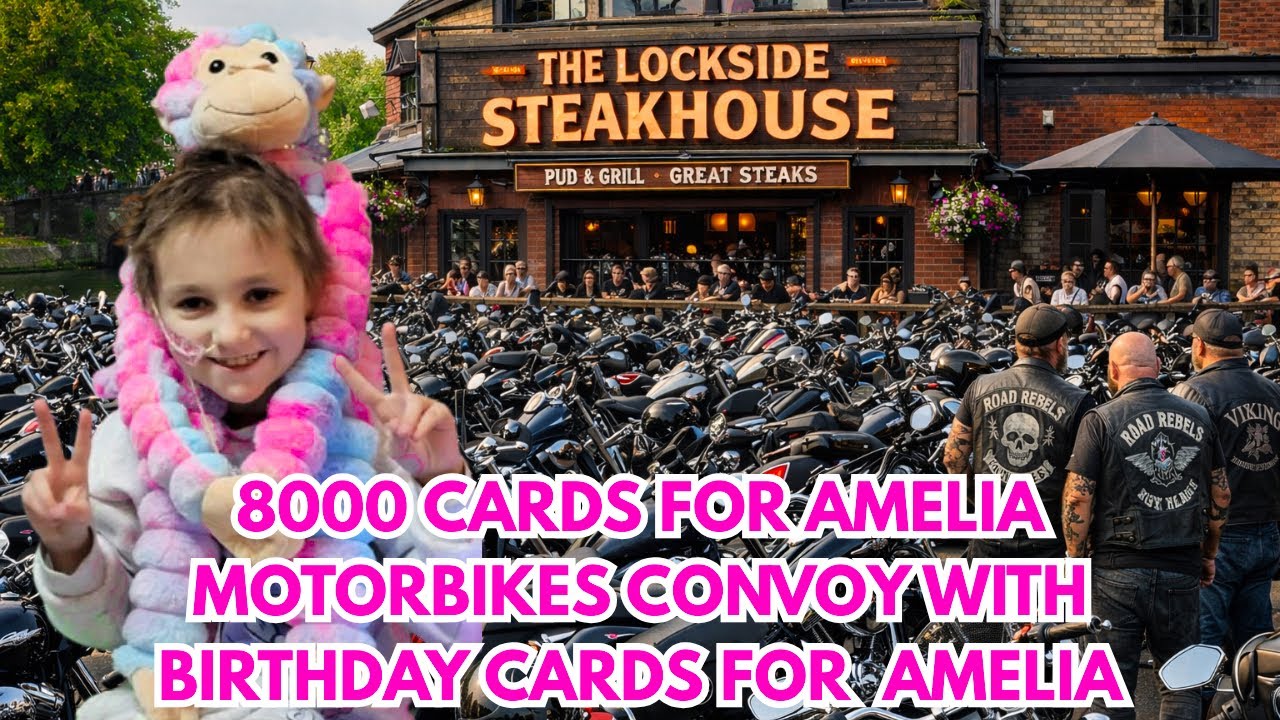 #Cardsforamelia Motorbike Convoy Riding Through Blackheath To Deliver Cards To Amelia Hells Angels 