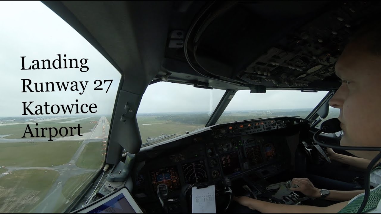 Landing runway 27 Katowice (Pyrzowice) Airport (KTW EPKT).