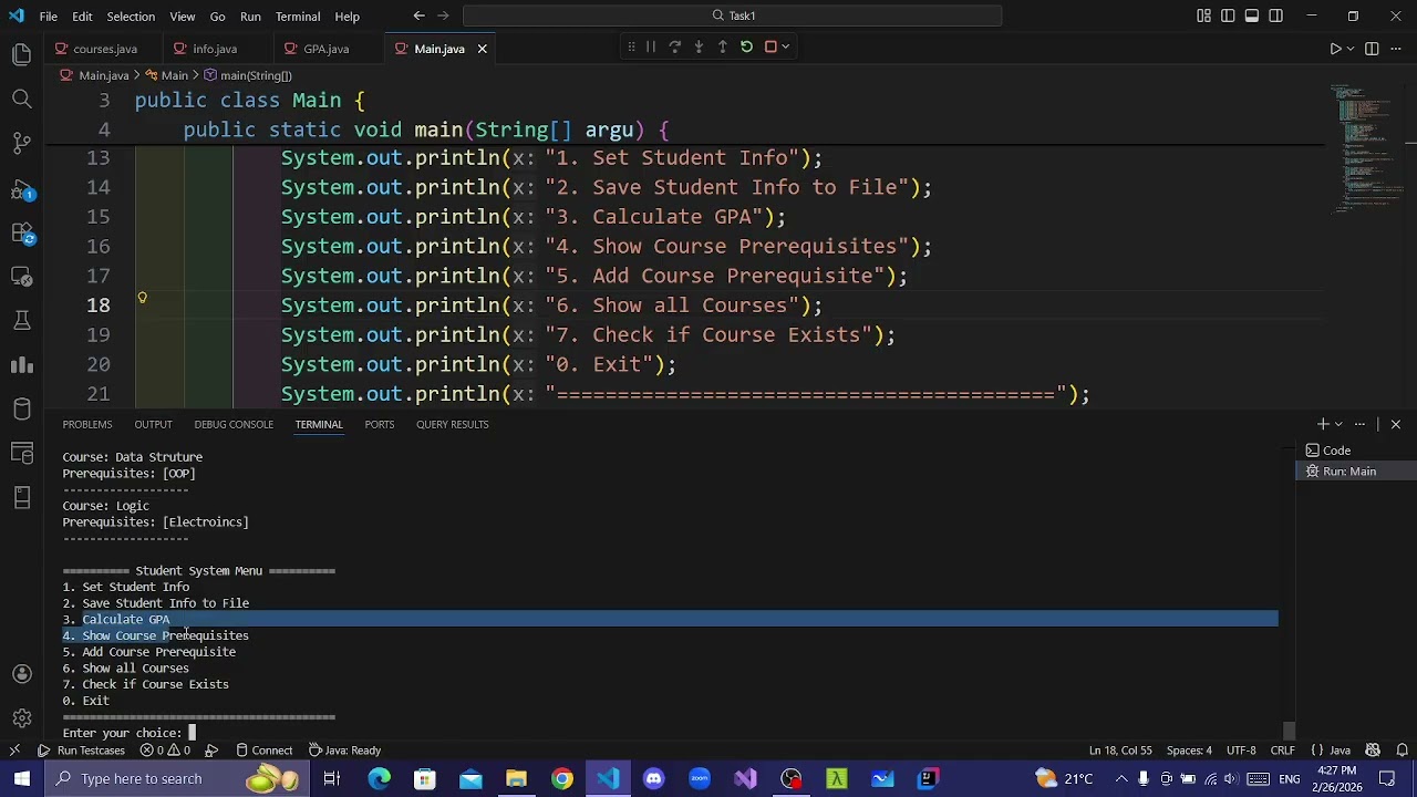 Student System (Java, OOP, File Handling)