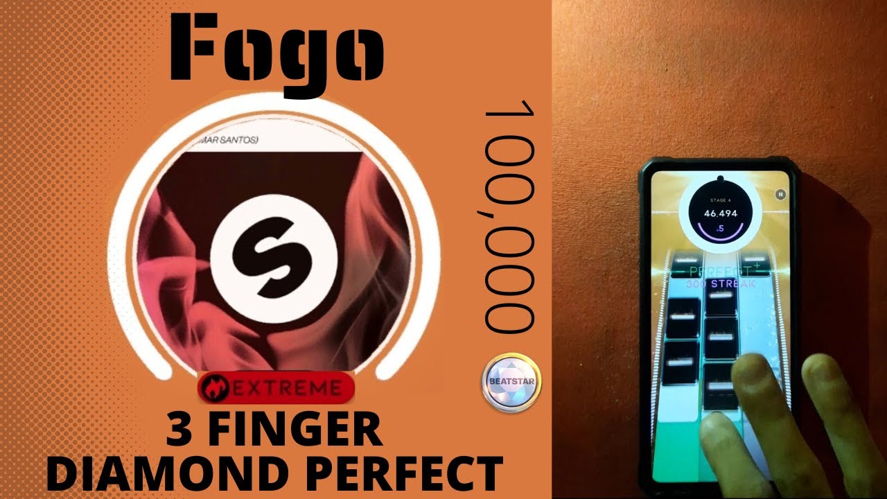 Beatstar | Fogo [extreme] - DIAMOND PERFECT 100K (3 Finger Handcam + Audible Taps)