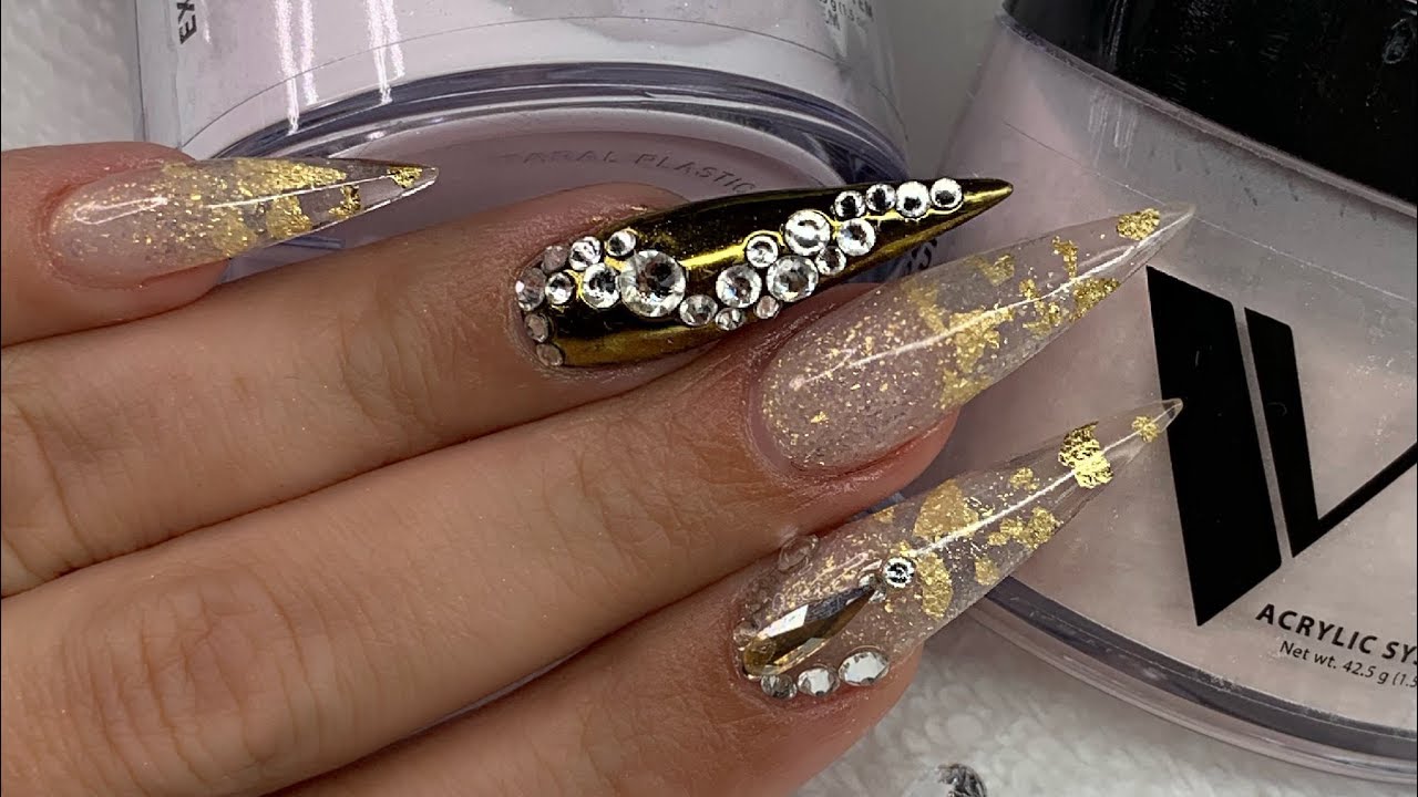 Sculpted Golden Goddess Milk Bath Nails