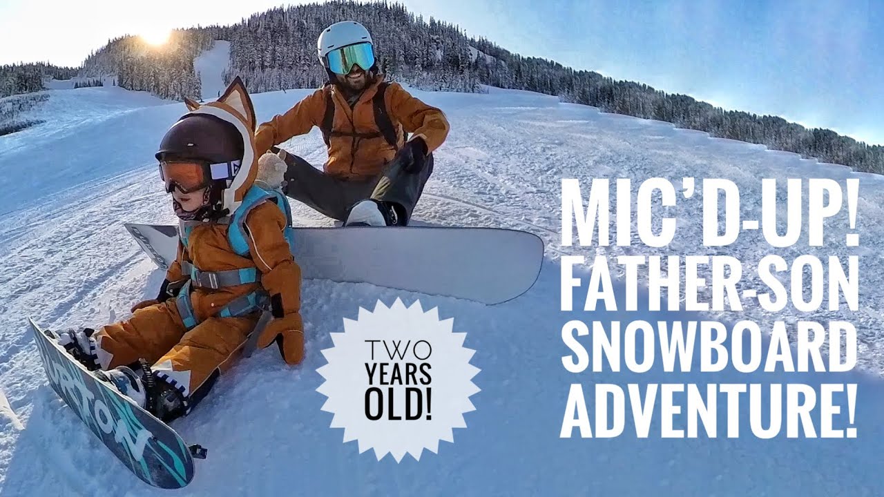 Father takes 2 year old son on a mic’d up snowboard adventure!🥰